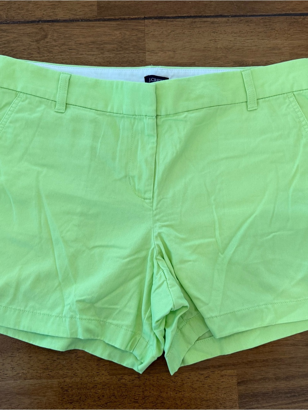 J. Crew Lime Green Women's Stretch Cotton Shorts Size 14 Preppy  Plus Size